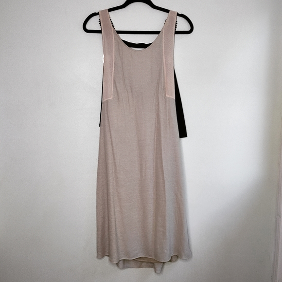 Chic Beige Dress with Black Strap details on back - Picture 2 of 13